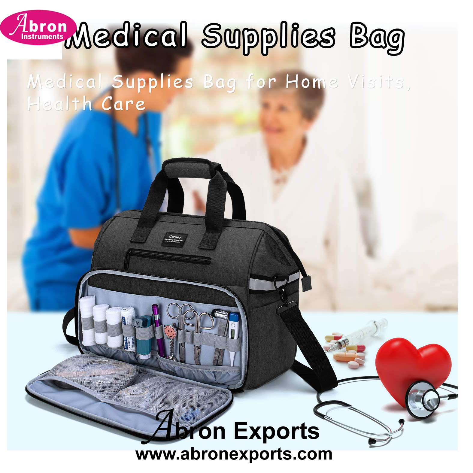 First aid Bag carry bag Ambulance with basic kit safety Hospital Abron ABM-2001BA 